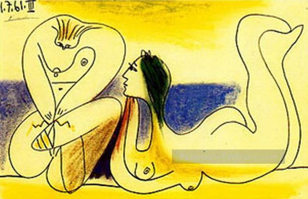Sur la plage 1961 cubiste Pablo Picasso Peintures à l'huile
